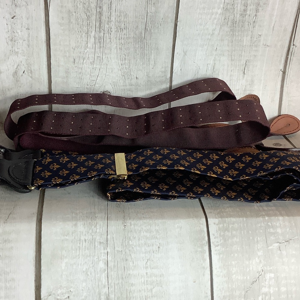 Classic Burgundy and Navy Men's Suspenders